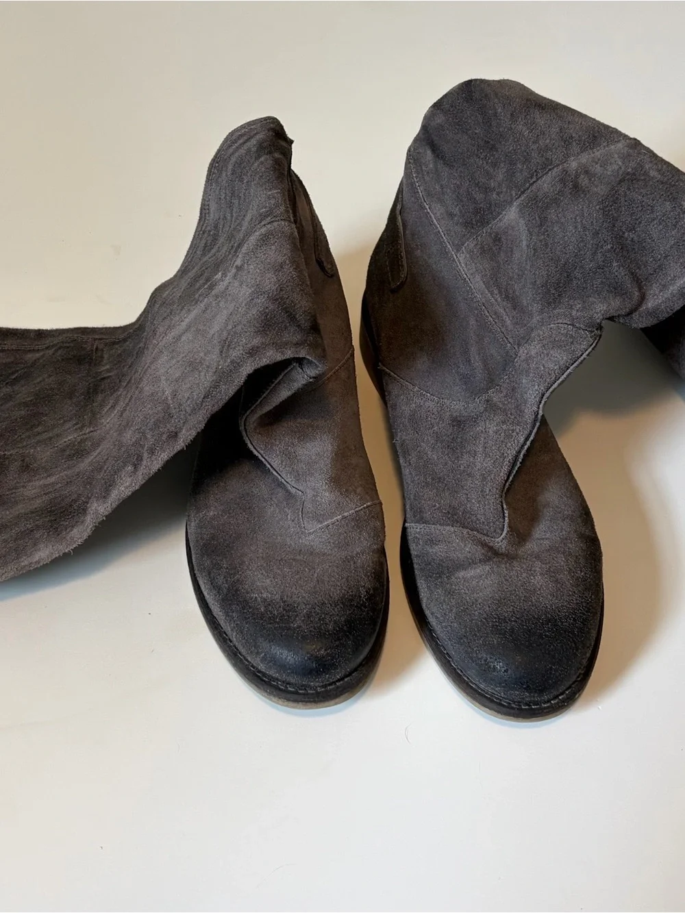 Boutique 9 Over-the-Knee Suede Boots in Charcoal Gray
